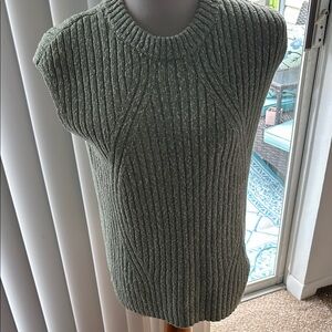 Green Ribbed Women's Sweater